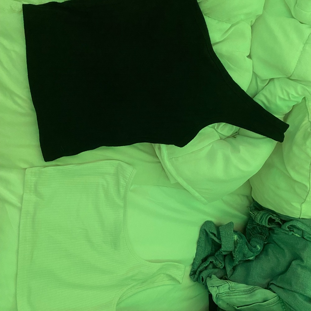 2 one shoulder tank tops